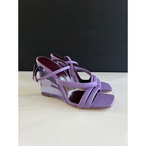 STAUD Purple Leanne Women's Transparent Wedge Sandals Size 39